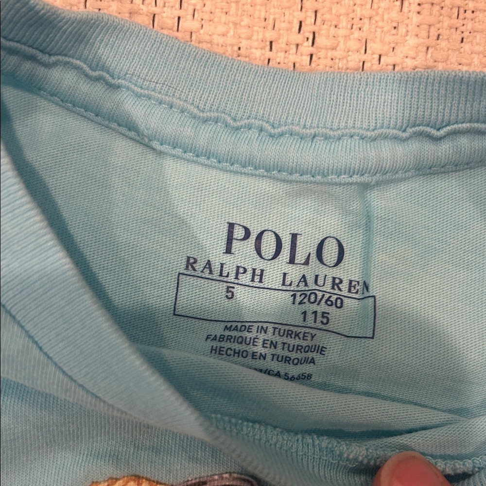 Ralph Lauren Kids Light Blue Polo Bear Tee - Picture 3 of 3